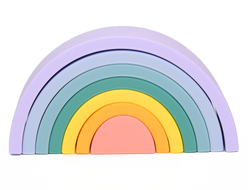 Пирамидка - прорезыватель из пищевого силикона Радуга сиреневая