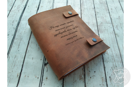 кожаный блокнот в мягкой обложке с гравировкой