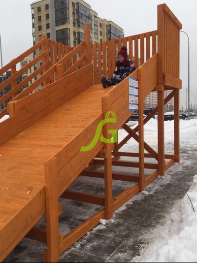 Деревянная зимняя горка "IgraGrad Snow Fox", скат 4 м