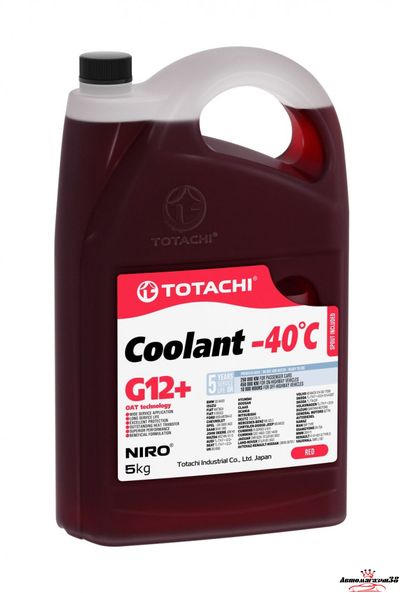 Антифриз TOTACHI NIRO COOLANT G12+ красный -40 5кг.