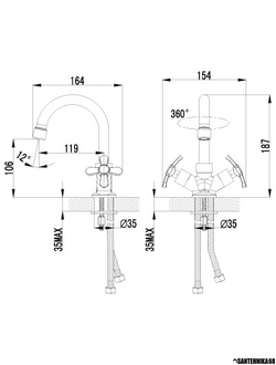 Смеситель для умывальника с поворотным изливом Lemark PARTNER LM6547C