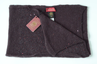 Шарф винного сливового цвета вязаный Италия Визио