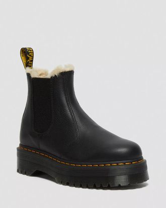 Челси Dr Martens 2976 Faux Fur Lined Platform Chelsea Boots