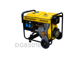 Генератор диз. CHAMPION  DG6501E-3 (6,2/6,8кВА 8,9лс 12,5л 103кг 1,7л/ч 12V эл.старт колеса счетчик)