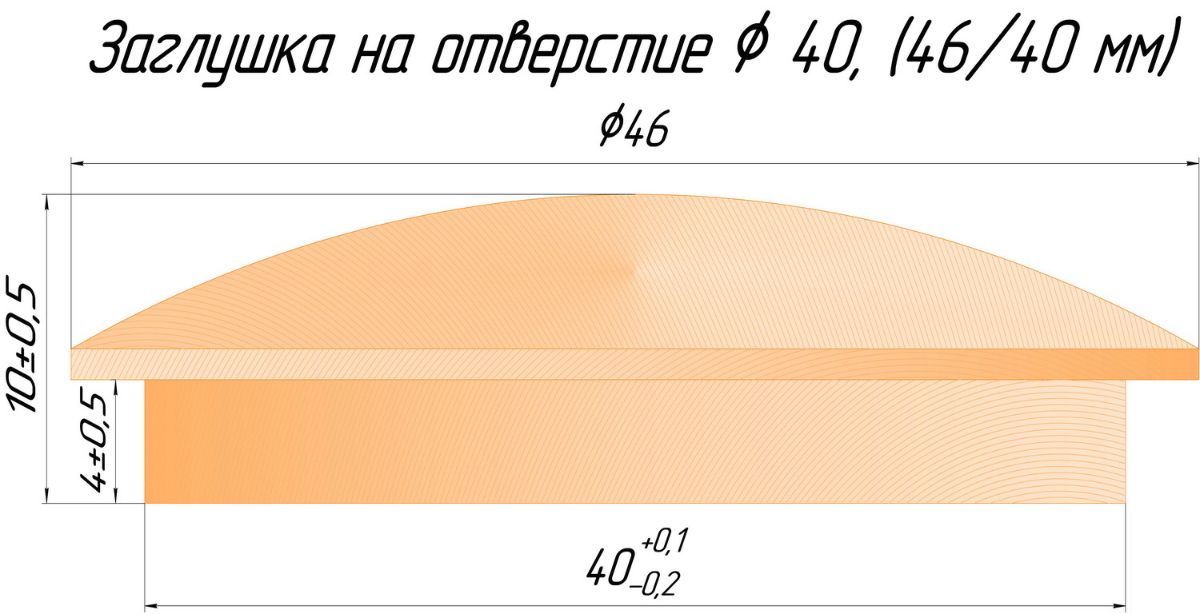 Размеры заглушки 46/40