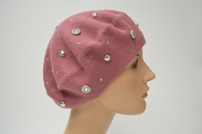 Фетровый берет со стразами