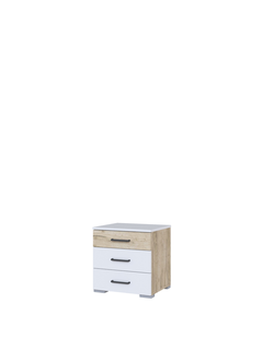 Тумба прикроватная Теана Дуб Крафт Серый/МДФ Светло-серый (ТЭКС)