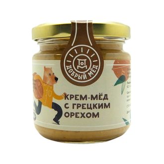 Крем-мёд с грецким орехом, 220г (Добрый мёд)