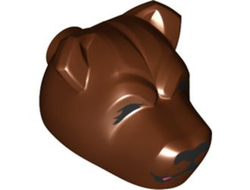 Dog Head with Black Nose, Closed Eyes, Closed Mouth with Drool Pattern HP Fluffy Left Head, Reddish Brown (78536pb01 / 6372218)
