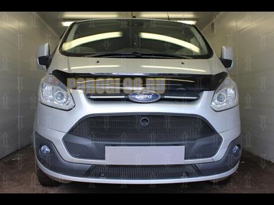 Защита радиатора Ford Tourneo Custom 2012- black верх