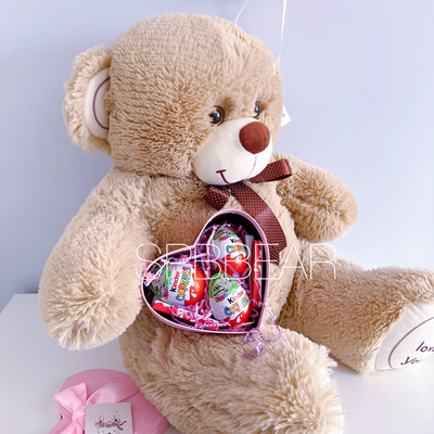 Подарочный набор №13 - Плюшевый мишка 85 см, Шар сердце, Киндер бокс малый