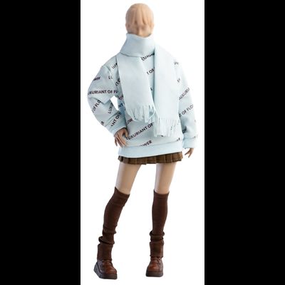 Женский комплект с толстовкой (голубая) и юбкой 1/6 Clothing set blue (CA010) - Worldbox