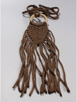 Подвеска Бохо макраме "Кольцо бахрома" кофе