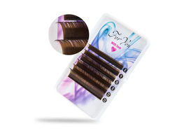 ЦВЕТНЫЕ РЕСНИЦЫ, FOR YOU WITH LOVE, BROWN МИКС 8-13 (6 ЛЕНТ)