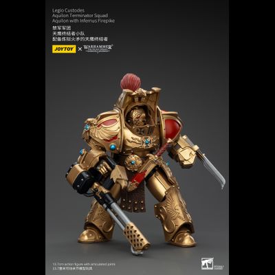 Легио Кустодес - Терминатор-Аквилон (Warhammer Horus Heresy) - КОЛЛЕКЦИОННАЯ ФИГУРКА 1/18  Legio Custodes Aquilon Terminator with Infernus Firepike (JT00768) - JOYTOY