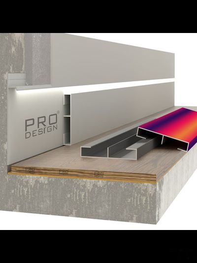 Вставка плинтус 1965 для плинтуса Pro Design 2,7 м.п. (12х80 мм) Анодированный