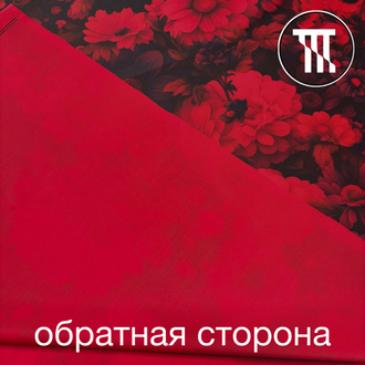 Бифлекс матовый принт Герберы, цв. Красный