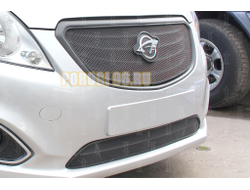 Защита радиатора Ravon R2 2016- (кроме Элеганс) black верх