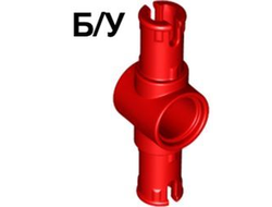 ! Б/У - Technic, Pin 3L with Friction Ridges and Center Pin Hole, Red (87082 / 4560172 / 6168687 / 6323573) - Б/У