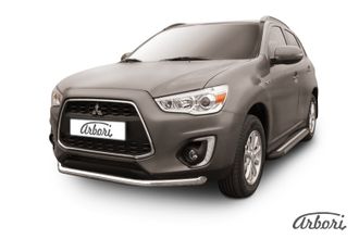 Защита переднего бампера d57 Arbori нерж. сталь для MITSUBISHI ASX 2014-нв ( AFZDAMAS1405 )