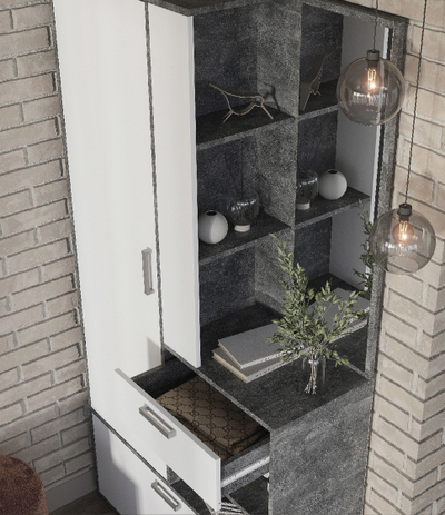 Денвер Прихожая 1000х2020х355 Ателье светлое/Белый