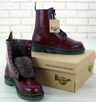 Dr. Martens 1460 бордовые (с мехом)