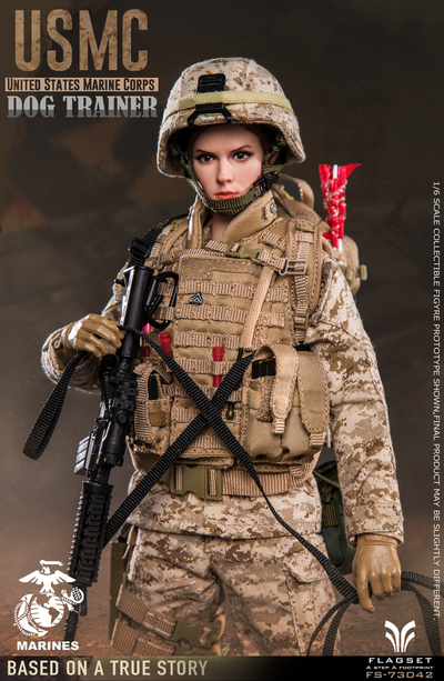 Американский морпех-кинолог с собакой - КОЛЛЕКЦИОННАЯ ФИГУРКА 1/6 USMC Dog Trainer (FS73042) - FLAGSET