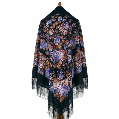 Павловопосадский платок Цветочная сказка 1458-14