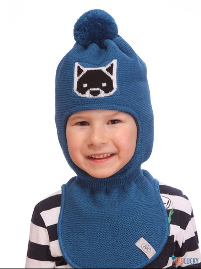 Шапка-шлем  21101-10, цвет синий,черный,белый, р. 48-50