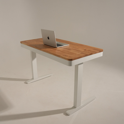 Умный стол 120×60 белый | массив дуба