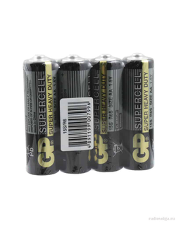 Пальчиковая солевая батарейка GP AA 1.5V Supercell Super Heavy Duty [ по 4 шт ]
