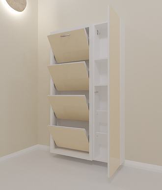 Обувница Айрон-4 Дуэт (стекло капучино)