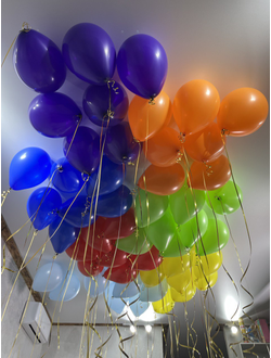 Шары разноцветные 50 шт под потолок