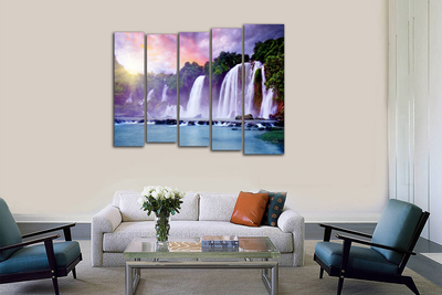 Модульная картина "Диковинный водопад"