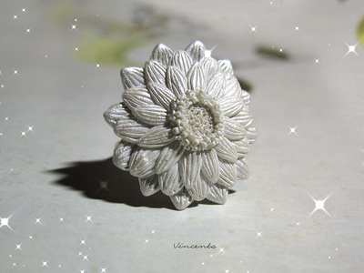 Перламутровое кольцо "Рассветный Цветок"