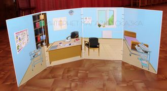 Настольная ширма для детского сада  (поликлиника, АЗС-автосервис), 4 створки