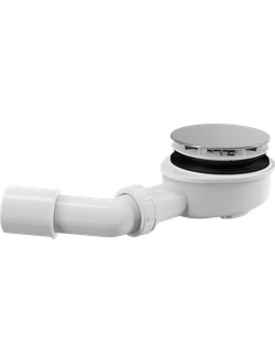 Сифон Alca Plast A491CR для душевого поддона заниженный, хромированный