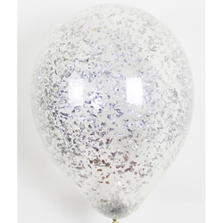 Шары с конфетти серебро (крошка)