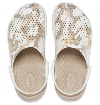 Crocs LiteRide Printed Camo Clog Бежевые