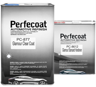 Набор Лак HS  GLAMOUR PC-877 clear coat 5л с отвердителем PC-8612 и разбавителем PC-1 PERFECOAT (5,0л+2,5л+1л)