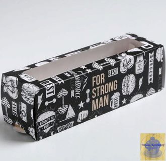 Упаковка для макарун "For strong man", 5.5*18*5.5 см