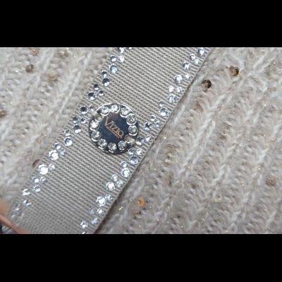 Женская тонкая шапка с отворотом Vizio Италия 6979 CRYO бежевая