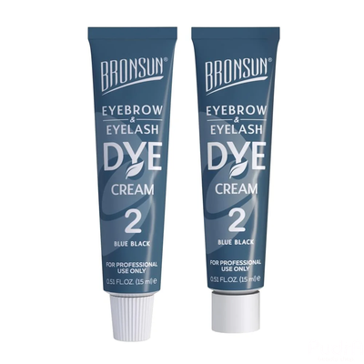 BRONSUN Крем-краска для бровей и ресниц BRC-0002, иссиня-черный №2, 15мл