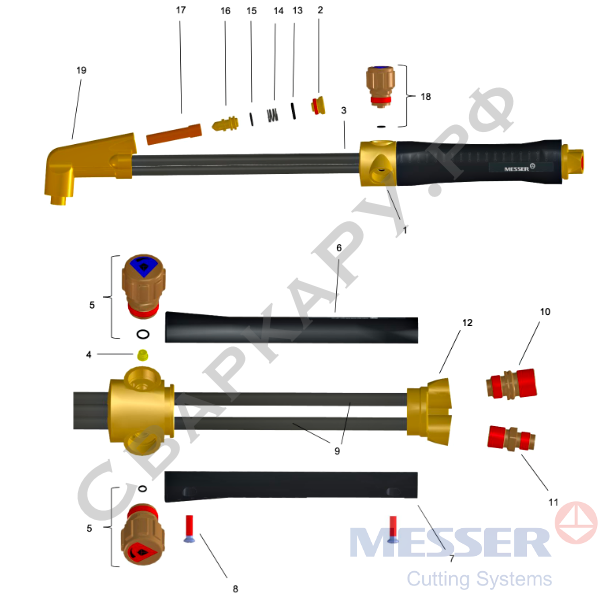 Резак пропановый Messer STARCUT 1222-PMYE