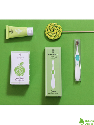 ДЕТСКАЯ ЗУБНАЯ КИСТЬ MONTCAROTTE GREEN KIDS TOOTHBRUSH