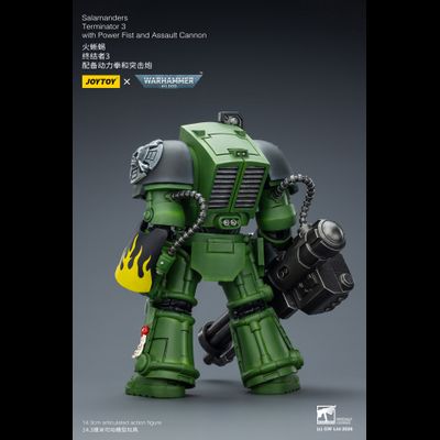 Терминатор Саламандр (Warhammer 40K) - КОЛЛЕКЦИОННАЯ ФИГУРКА 1/18 Salamanders Terminator with with Power Fist and Assault Cannon (JT03233) - JOYTOY