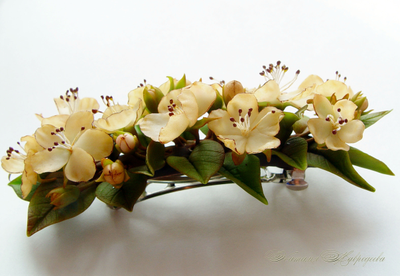 Заколка-автомат "Винтажная яблоня".