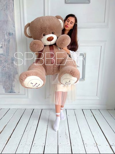 Большой плюшевый медведь 150 см кофейный Михель