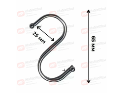 P095 Крючок S-образный для рейлинга цвет: хром d= 3 мм
