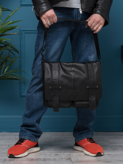 Кожаная мужская сумка Madruzzo black (арт. 5068-01)